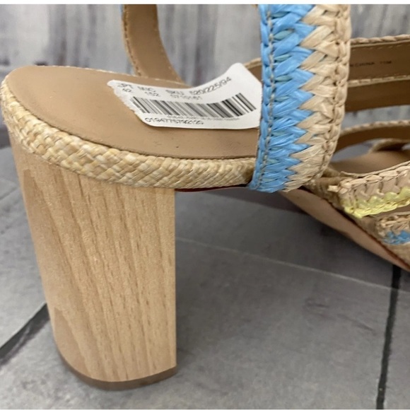 NWT,Antonio Melani Gwindolin Raffia T-Strap Dress Block Heeled Sandals Sz. 10 - Picture 6 of 10